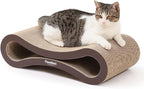 Paws NEST Scratch Lounge for Cats, 21.6 Inch Cat Lounger Scratcher, Infinity Cat Scratcher, Reversible, Non-Toxic & Durable, Includes Premium Organic Catnip