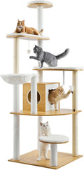 Happybuy Large Cat Tree, 68.9 inches Tall, Cat Tower, Multi-Level Cat Condo Furniture Activity Center with Cozy Perches, Sisal Scratching Posts, Big Kittens House for Indoor Cats Play & Rest