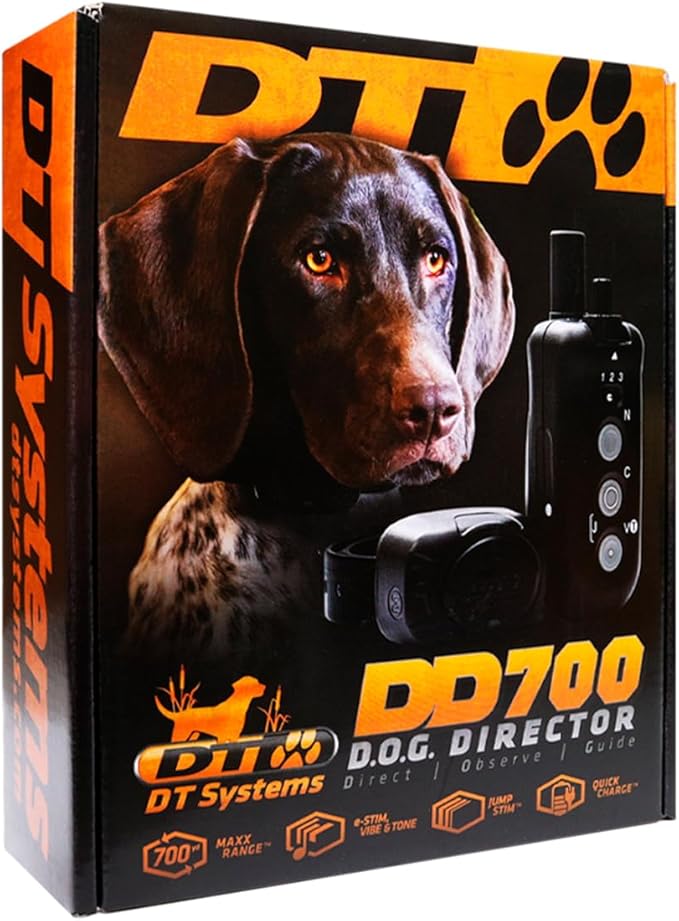 DT SYSTEMS DD700 D.O.G. Director 700 Waterproof Remote Dog Training E-Collar, 700-Yard Range, 10 Stimulation Levels, Vibration Assist & Beeping Tone
