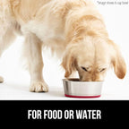 GORILLA GRIP Dog Bowl, Holds 6 Cups (48 fl oz), Food Grade 304 Stainless Steel Food and Water Bowl for Feeding Dogs and Cats, BPA Free Rubber Base, Easy Clean, Dishwasher Safe, Rust Resistant, Red