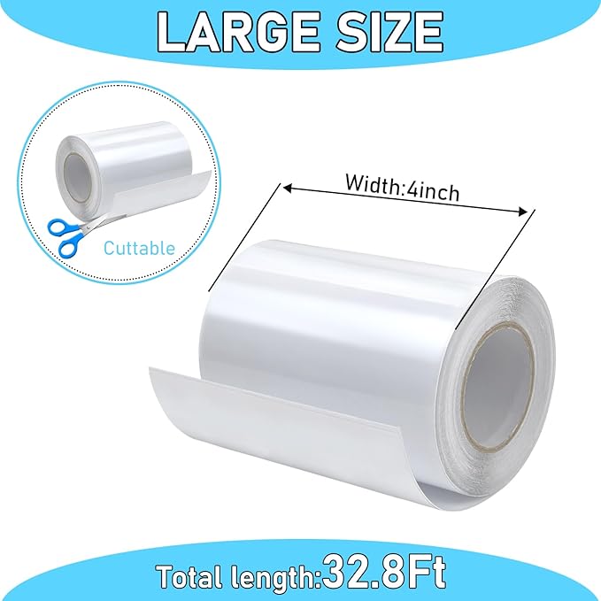 4in x 32.8ft Window Sill Protector, Door Protector from Dog Cat Scratching, Clear Sided Shield Protection Barrier Anti Cat Dog Scratching, Slobbering, and Clawing Furniture, Glass, Car Door