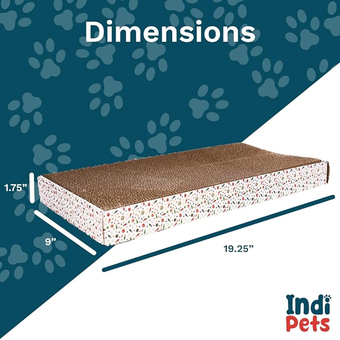 Indipets Two Pieces Extra Wide Cat Scratching Pads, Two Pieces of Large Cardboard Scratchers, Reversible Cat Scratcher