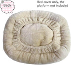 SHENGOCASE Cat Tree Tower Accessories Replacement Parts Round Top Cushion Bed Cover for Cat Perch with Elastic Band (15.7", Beige)