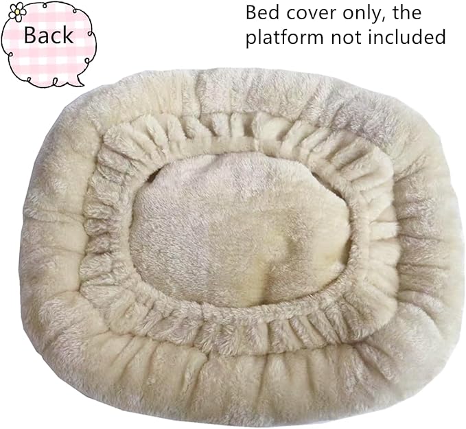 SHENGOCASE Cat Tree Tower Accessories Replacement Parts Round Top Cushion Bed Cover for Cat Perch with Elastic Band (17.7", Beige)