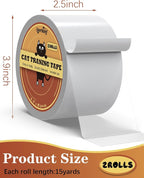 Cat Scratch Tape 2 Rolls - Clear Double Sided Furniture Protector Tape - 2.5in15 Yards