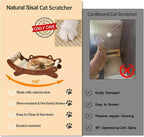 Natural Sisal Cat Scratch Pad with Sisal Cat Scratching Balls, Large Cat Scratcher Bed Hammock Lounge for Scratching Pad, Protects Furniture(Caramel)