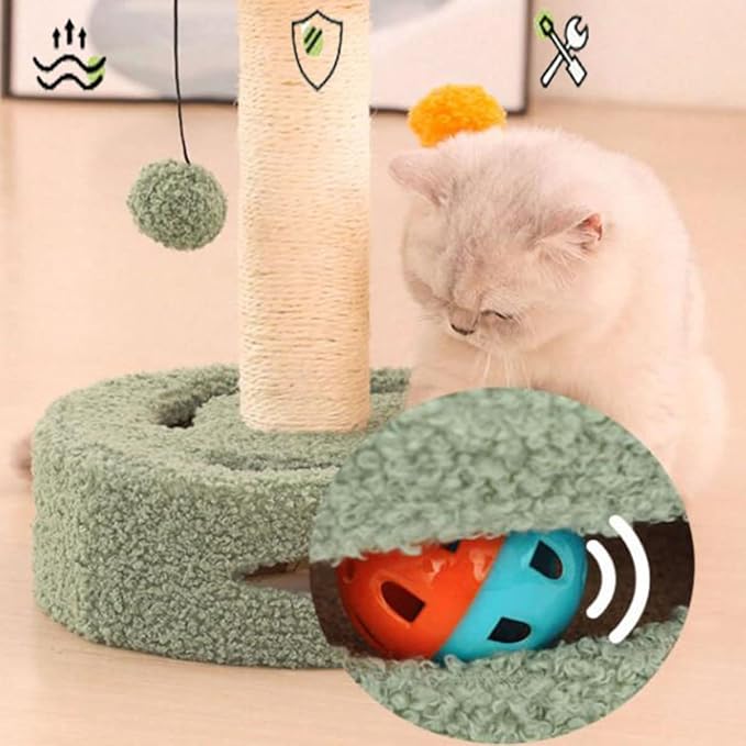 Cat Tree Cute, Cat Tower for Indoor Cats with Fluffy Balls, 14 Inches Cute Pink Cat Tree, Modern Small Cat Tree, Simple Cat Tree for Indoor Cats