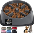 GORILLA GRIP Patented BPA Free Slow Feeder Dog Bowls, Interactive Puzzle Toy for Dogs and Cats Food Training Enrichment, Keeps Pets Busy and Prevents Puppy Overeating, Small Breeds, 1 Cup, Gray