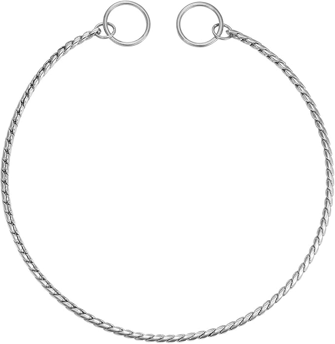 Mogoko Stainless Steel Dog Choke Chain Collar, Puppy Metal Snake Chain Slip Collar Pet Titan Training Walking Choker (Silver;24.0"*5.0mm)