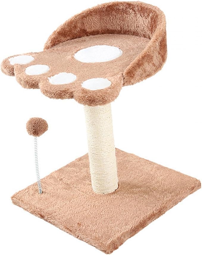 Cat Scratching Post Cat Tree Towers Wear Resistant Interactive Cat Toy Ball for Play Rest Indoor Cats Cat Tree Cat Furniture Cat Condo, Brown