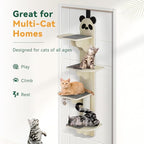 Door Hanging Cat Shelf - Stable & Safe 4-Levels Over The Door Cat Tree Climber with Removable Soft Mat, Vertical Cat Tree Over The Door, Door Cat Shelf for Indoor Cats (B, 59.1" H X 21.6" L X 9.6”w)