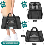 PetAmi Airline Approved Pet Carrier for Cat, Soft Sided Dog Carrier for Small Dog, Cat Travel Supplies Accessories Indoor Cats, Ventilated Pet Carrying Bag Medium Kitten Puppy, Large Heather Dark Gray