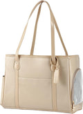 Stylish Dog Purse Carrier, Leather Pet Carrier Bag for Small Dogs Cats Puppy, Airline Approved Soft-Sided Carrier Ivory