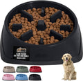 GORILLA GRIP Patented BPA Free Slow Feeder Dog Bowls, 4 Cup Interactive Puzzle Toy for Dogs and Cats Food Training Enrichment, Keeps Pets Busy and Prevents Puppy Overeating, Large Breeds, Black