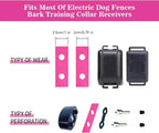 3/4 Inch Dog Shock Collar Replacement Strap with 2 Holes - Compatible with Most Brands of Ecollar Dog Fences and Training Collars, Pink, Medium