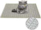 Premium Brazilian Cat Scratcher Mat – 24'' x 16'' Natural Fiber 100% Sisal with Jute Border, Ultra Durable, Scratching Pad, Doormat Rug, Protects Furniture and Carpets (Light Grey)
