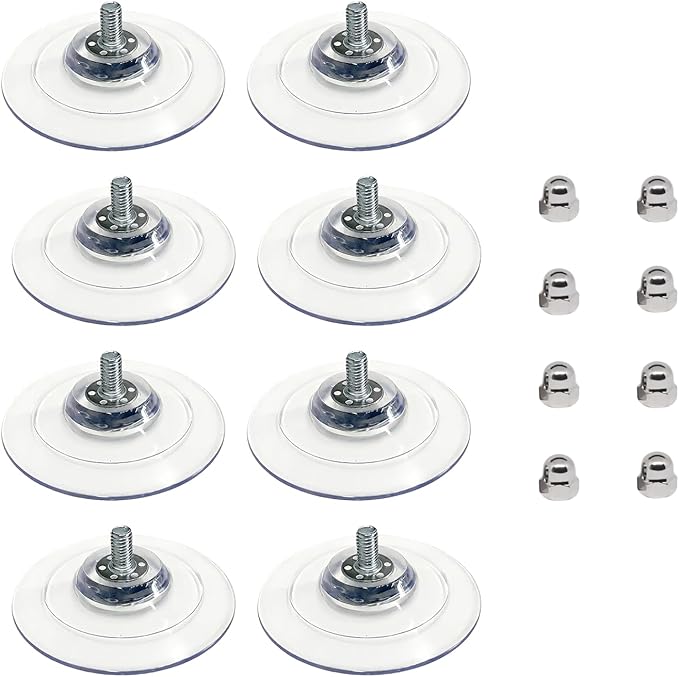 8 Pack Cat Window Perch Suction Cups with Screws, Holds up to 40 lbs Strong Adhesive Replacement Suction Cups for Foldable & Cordless Cat Window Hammock Seat