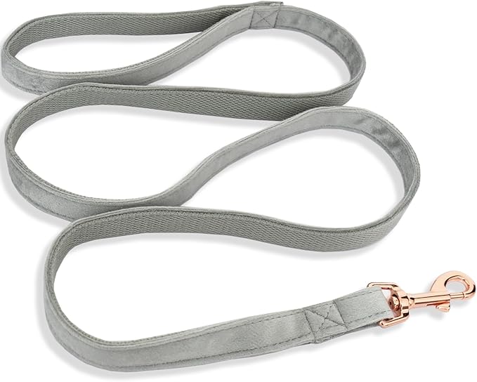 Bubblepup Velvet Dog Collar and Leash Set, Dog Collars for Small Medium Large Dogs Leash for Training & Walking