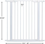 MidWest Homes for Pets 39-Inch High Walk-Thru Pressure Mounted Steel Dog Gate, Expands to 38 Inches Wide, Includes 3-inch Extensions, White