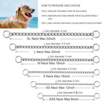 Dog Chain Collars, Choke Collar for Dogs, Slip P Chain Choker Stainless Steel Link Dog Collar Martingale Training Puppy Collars for XXS XS Small Medium Large Breed Dog, Silver XS