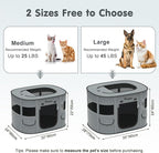 Dog Playpen, Portable Pet Cat PlayPen, 600D Oxford Dog Kennel Tent Crate, Waterproof&Breathable, Indoor Outdoor Travel Camping for Medium/Large Breed with Carrying Case+Bowl(L), Charcoal Gray