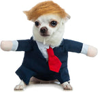 Dog Suit Costume Pet Wedding Shirt with Wig Funny Dog Suit and Tie for Small Medium Dog Cat Wedding Party Formal Gentleman Clothes (XL)