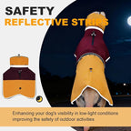 Waterproof Dog Winter Coat, Reflective Turtleneck Fleece Jacket with Snow Protection for Large Dogs, Cold Weather Pet Clothing (Yellow, XL)