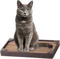 nyans Handcrafted Japanese Cardboard Cat Scratcher, Premium Low-Mess Corrugated Scratcher Box, Minimal Design for Indoor Cats, Helps Protect Furniture, 15.9 in (Box) (Wood Print)