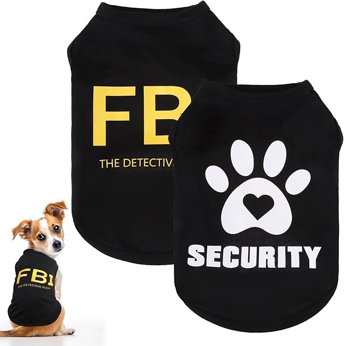 KOOLTAIL Small Dog Shirt, 2 Pack Soft & Lightweight Spring Cozy Cotton Security Dog Tshirt Vest for Small Medium Dogs,Pet Sleeveless Clothes Outfit for Boy Girl Puppy Cats Pitbull Bulldog Chihuahua,XS