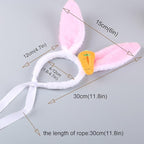 1PC Easter Day Costume - Dog Cat Easter Day Pet Head Ornament with Carrot Cute Bunny Ear Soft Cotton Pet Costume Accessory for Medium Large Dogs