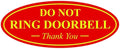 All Quality Oval DO NOT Ring DOORBELL Thank You Sign - Red/Yellow Small 1 Pack