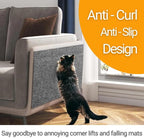 SAVUK Cat Scratching Mat for Couch Furniture Protective Cover Anti-Fall Climbing Claw Corner Wall Mat Self-Adhesive Cuttable Easy to Clean Replacement Carpet Rug (Light Gray, 15" x 24")