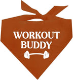 Workout Buddy Dog Bandana | 100% Cotton Adjustable Triangle | Made in USA | Workout | Sports | Gym | Dark Orange, One Size (1095)