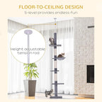 Premium Floor-to-Ceiling Cat Tree with Multiple Perches, Scratching Posts and Cozy Condos for Indoor Feline Play and Rest