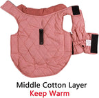 Reversible Dog Coats for Large Dogs Waterproof Warm Dog Jacket for Cold Winter,Pink XL
