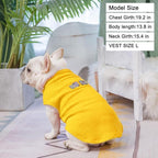 BEAUTYZOO Dog Fleece Vest Sweater Winter Jacket for Small and Medium Dogs with D-Ring Leash Cold Weather Coat Hoodie for XS S M Dogs Boy or Girls, Yellow XS
