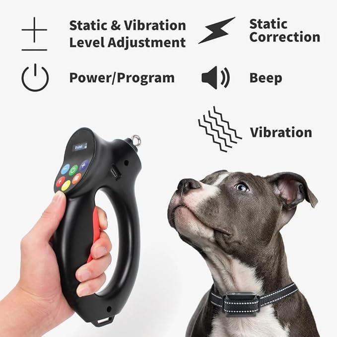 Vibrating Dog Collar Dog Training Collar Petsafe Replacement Collar Vibration Collar for Dogs Dog Leash Anti Pulling Anti Tugging Dog Training Collar with Leash Rechargeable, Andino.
