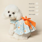 PUPTECK Floral Dog Dress for Spring Outfit Puppy Cute Small Dogs Clothes,Daisy,M