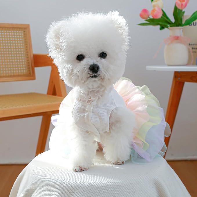 Furbabycare® Elegant Sweet Easter Puppy Dog Blingbling Princess Skirt Pet Dog Lace Cake Camisole Tutu Dress C-Easter Eggs X-Small