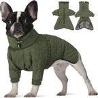 IDOMIK Dog Winter Coat for Medium Dogs, Warm Dog Winter Jacket with Fleece High Collar, Zippered Cold Weather Coats for Dogs, Waterproof Doggy Snow Jacket Clothes,Green,M