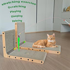 20" L-Shape Couch & Wall Cat Scratch Protector - Vertical Cat Scratcher and Scratching Post for Indoor Cats, Leans Against Furniture with Bell, Catnip & Toy Wand, High-Strength Cardboard