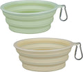 2-Pack, LeeRound Collapsible Dog Bowls, 22OZ Large Breed Travel Bowls with Carabiner Clip, Portable Silicone Food & Water Bowls for Beach, Hiking, Camping, Car, Pet Outdoor&Home Daily Use