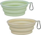 2-Pack, LeeRound Collapsible Dog Bowls, 22OZ Large Breed Travel Bowls with Carabiner Clip, Portable Silicone Food & Water Bowls for Beach, Hiking, Camping, Car, Pet Outdoor&Home Daily Use