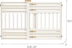 IRIS USA 24"-39" Dog Gate, Adjustable Indoor Pet Barrier, Pet Gate for Puppy, Small Dog, Cat, Easy Twist-to-Lock for Doorways & Stairs, Portable, Expandable, 25" Tall, White