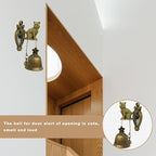 Vintage Metal Doorbell Animal Figure Decorative Doorbell Cat Shape Decoration Hanging Bell for Yard or Garden Decorative Retro Style Lovely Cat Hand Bell Antique Style Shopkeepers Door Bell