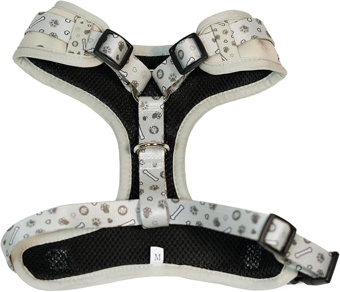 Haminway No-Pull Dog Harness for Medium Dogs – Reflective, Breathable Vest with Adjustable Chest & Neck Straps – Easy to Wear, Anti-Choke Harness for Safer Walks (Beige, Size Medium)