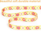 Dog Collar with Leash Airtag Holder Case Set - Dog Collars for Male Female Boy Girl Puppy X-Small Small Medium Large Dogs Walking Running Training - Orange Daisy/M