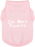 Cozy Sleeveless Canine Wear Dog Clothes, Soft, Lightweight, and Breathable Cotton Dog Shirt with I'm Mom's Favorite Print.Vest Tank Top Ideal for Small, Medium, and Large Breeds Light Pink L