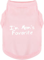 Cozy Sleeveless Canine Wear Dog Clothes, Soft, Lightweight, and Breathable Cotton Dog Shirt with I'm Mom's Favorite Print.Vest Tank Top Ideal for Small, Medium, and Large Breeds Light Pink 2XL