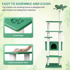 74 Inches Tall Outdoor Weatherproof Cat Tower, Multi-Level Cat Tree, Large Cat Condo with PVC Board and Cat Scratching Posts, for Outside and Indoor Cat Houses